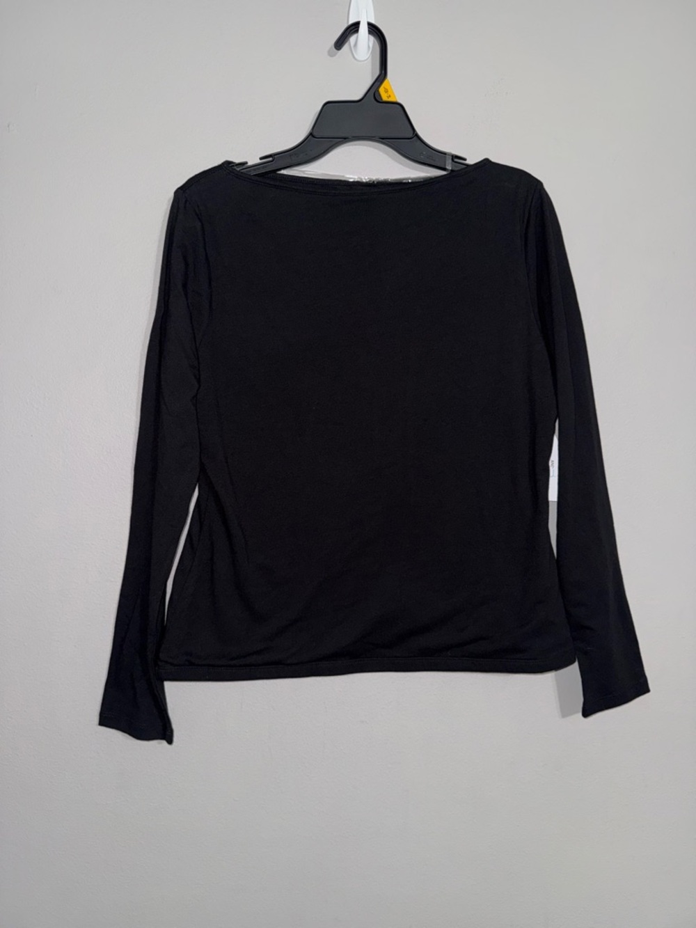 Time and Tru Classic Black Long-Sleeve Boatneck Women's Top Large BNWT